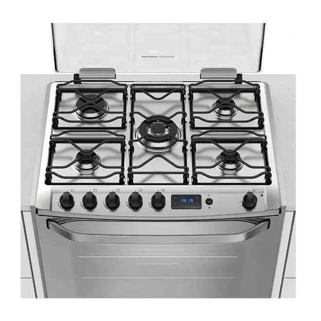 Fogão de Embutir Electrolux 76EXR 5 Bocas Prata com Grill e Timer Digital Bivolt AP/MT