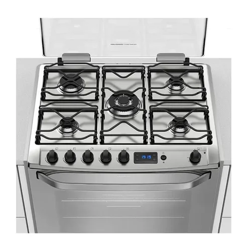 Fogão de Embutir Electrolux 76EXR 5 Bocas Prata com Grill e Timer Digital Bivolt AP/MT