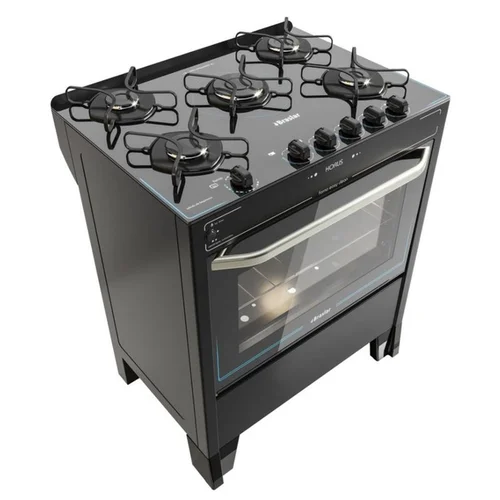 Fogão Braslar Horus Top Control 5 Bocas Mesa de Vidro Preto Automático - AP / MT
