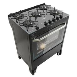 Fogão Braslar Horus Top Control 5 Bocas Mesa de Vidro Preto Automático - AP / MT