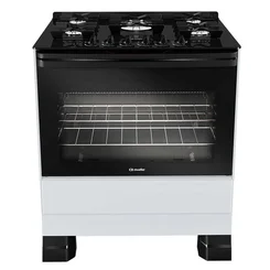 Fogão Mueller MFV5BF 5 Bocas Branco Mesa de Vidro Tripla Chama - AP / MT