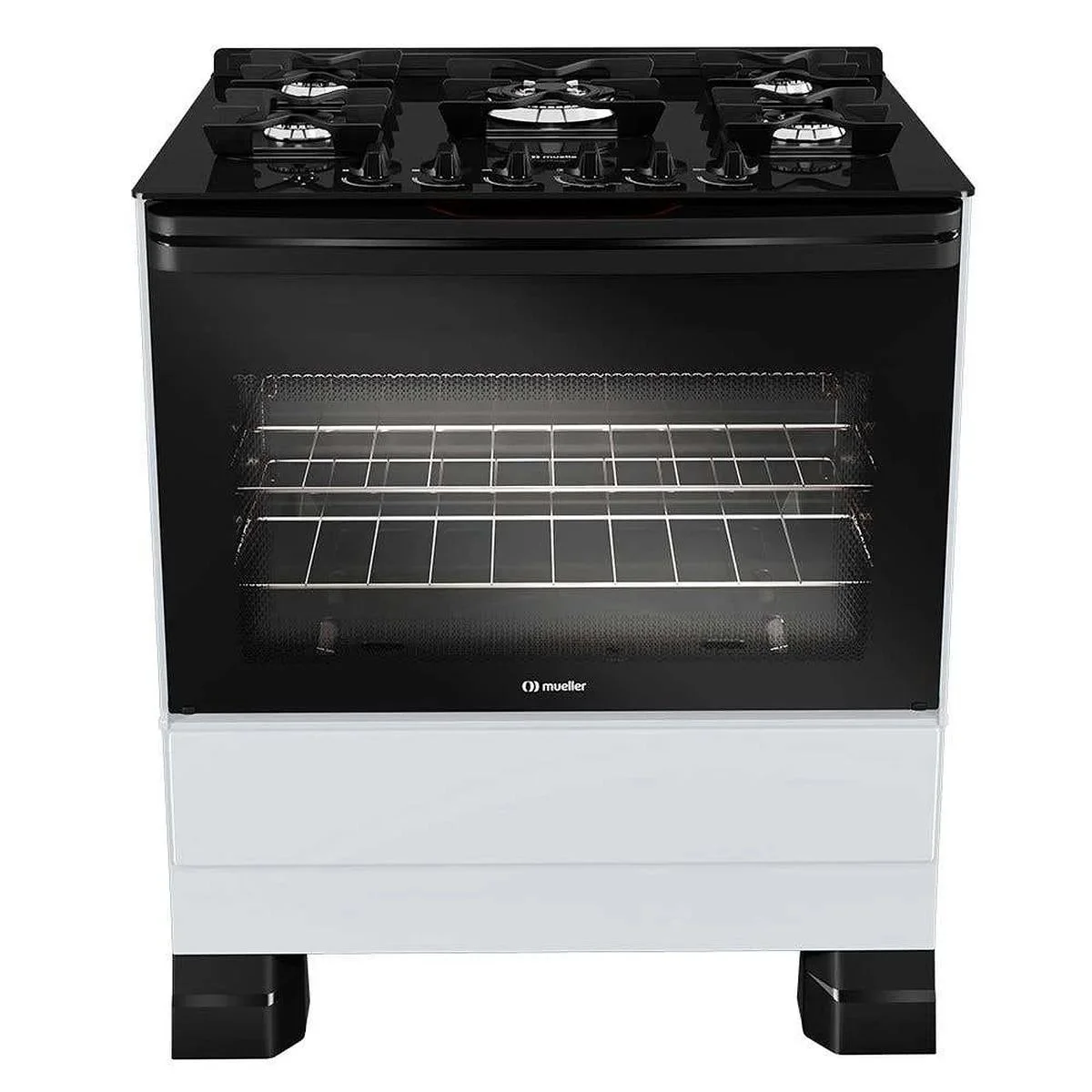 Fogão Mueller MFV5BF 5 Bocas Branco Mesa de Vidro Tripla Chama - AP / MT