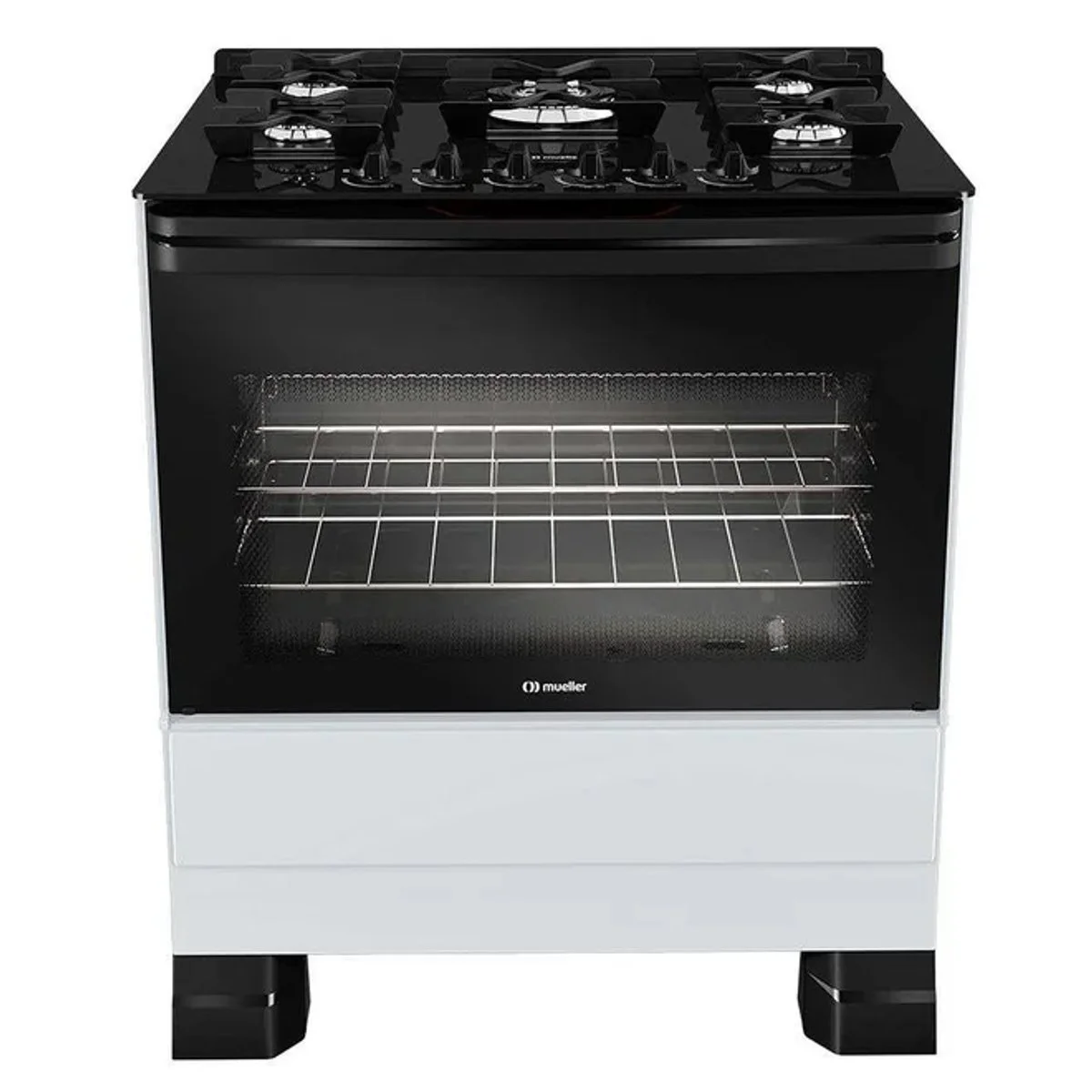 Fogão Mueller MFV5BF 5 Bocas Branco Mesa de Vidro Tripla Chama - AP / MT