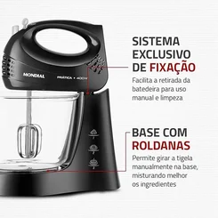 Batedeira Elétrica Mondial 400W Preta 127V AP/MT