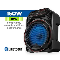 Caixa Amplificada Mondial Connect Party Plus CM-150 150W RMS Bivolt Bluetooth AP/MT