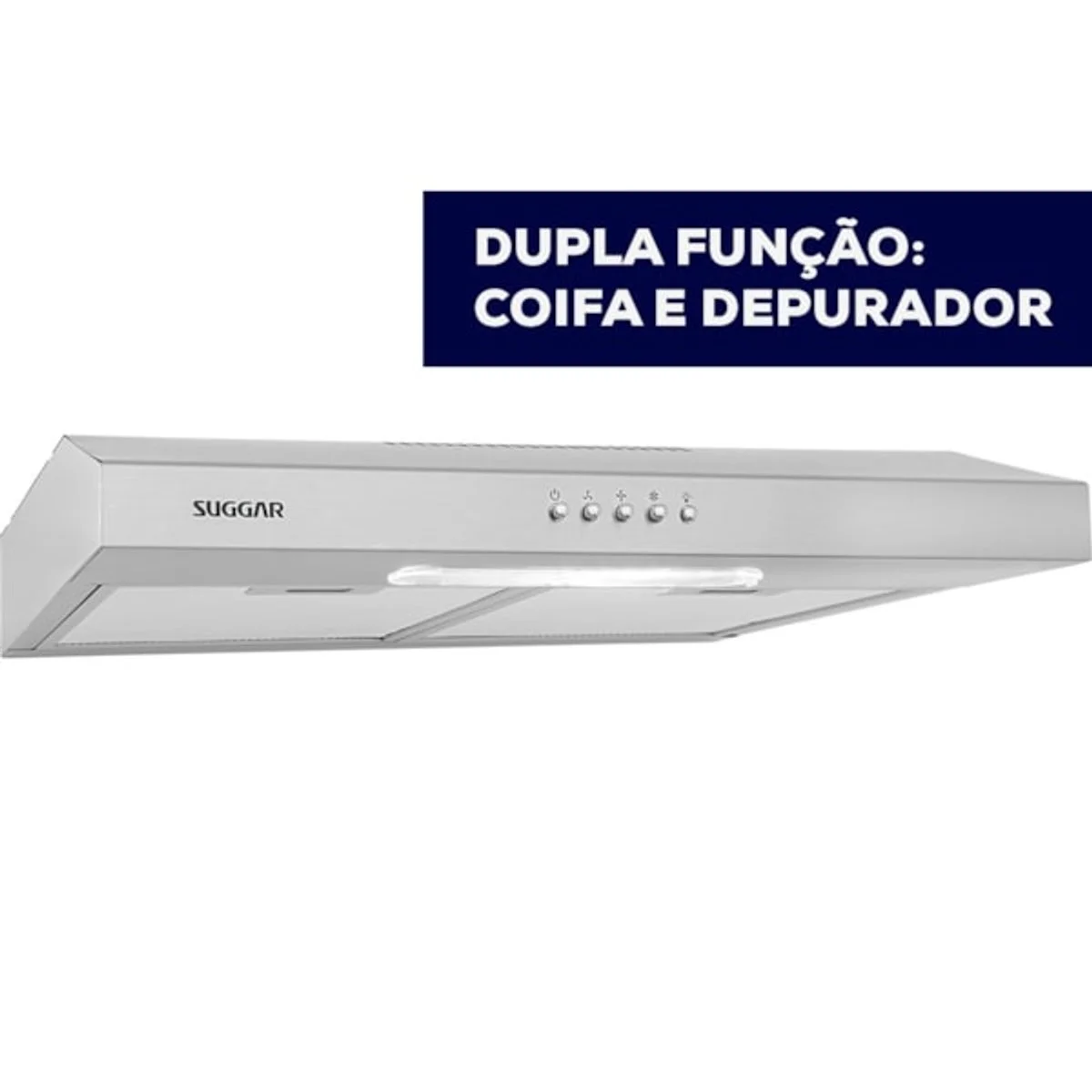 Depurador e Exaustor de Ar Suggar Slim 60cm Inox 3 Velocidades 127V - AP / MT