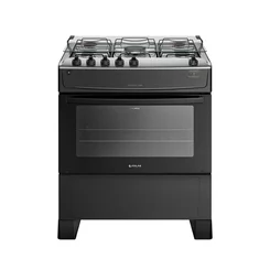 Fogão Atlas Mônaco Top 5 Bocas Preto Mesa Inox Bivolt AP/MT