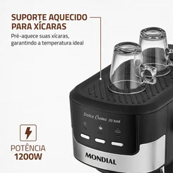Cafeteira Expresso Mondial Dolce Crema C-20-EC Preta/Inox 127V AP/MT