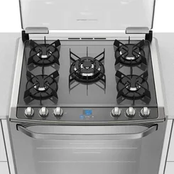 Fogão de Embutir Electrolux 5 Bocas 76EXV Mesa de Vidro Inox 127V - AP / MT