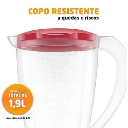Liquidificador Mondial Easy Power L-550-R 1,5L 550W Vermelho 110V AP/MT