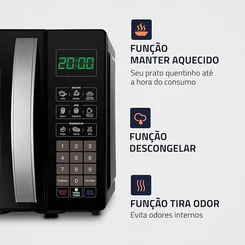 Forno Micro-ondas Mondial MO-01-21-B 21 Litros 1200W Preto 127V AP/MT