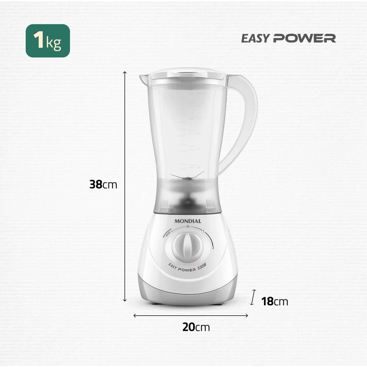 Liquidificador MONDIAL L-550-W  1,9L 550W Branco 127V AP/MT