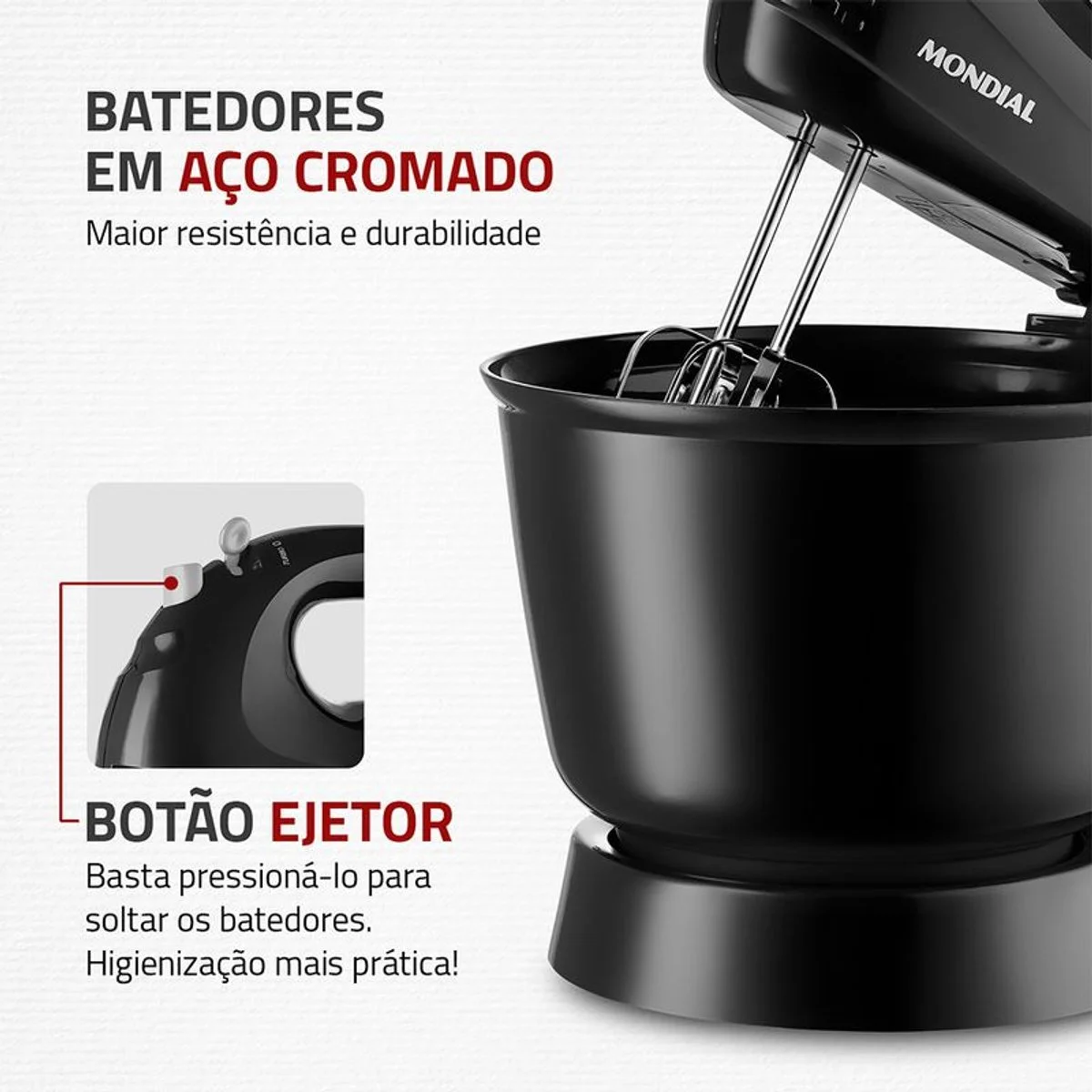 Batedeira Mondial Prática B-44-B 400W Preta 3,6L 127V - AP / MT
