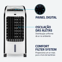 Climatizador de Ar Mondial Fresh Air Flash Air CL-03 80W 127V Branco e Preto AP/MT
