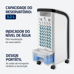 Climatizador de Ar Mondial Fresh Air Flash Air CL-03 80W 127V Branco e Preto AP/MT