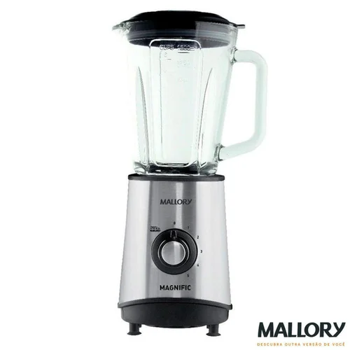 Liquidificador Mallory Magnific Inox 800W Jarra de Vidro 2,1L 5 Velocidades - AP / MT