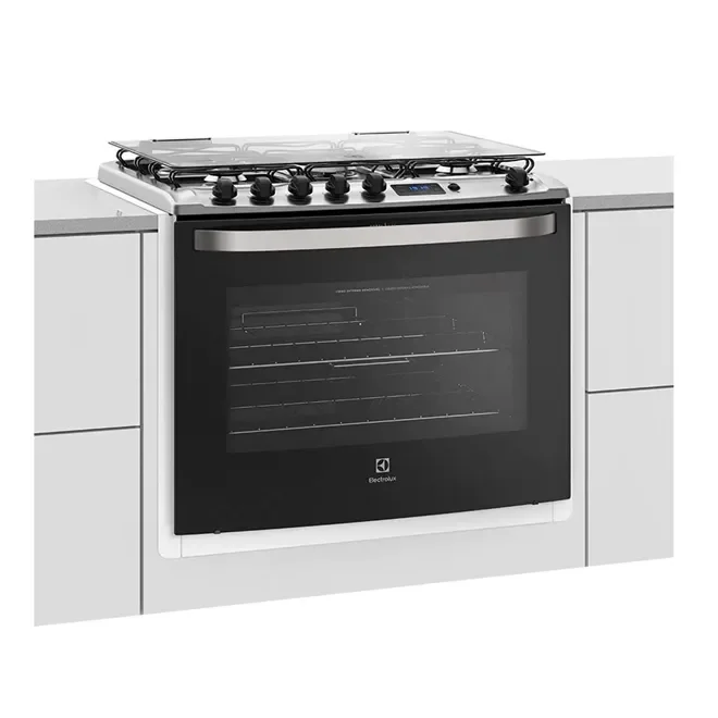 Fogão de Embutir Electrolux 76EBR 5 Bocas Branco com Grill e Tripla Chama AP/MT