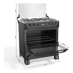 Fogão Mueller MFI5BA 5 Bocas Preto Fosco Acendimento Manual - AP / MT