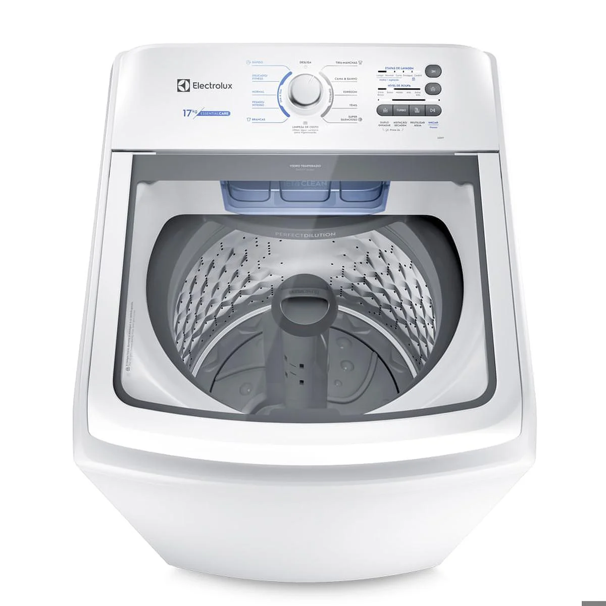 Máquina de Lavar Roupa Electrolux Essential Care 17kg Branca com Cesto Inox Jet&Clean e Ultra Filter LED17 127V AP/MT