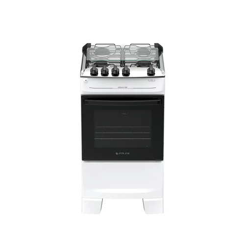 Fogão Atlas Mônaco Top 4 Bocas Branco Mesa Inox Bivolt - AP / MT
