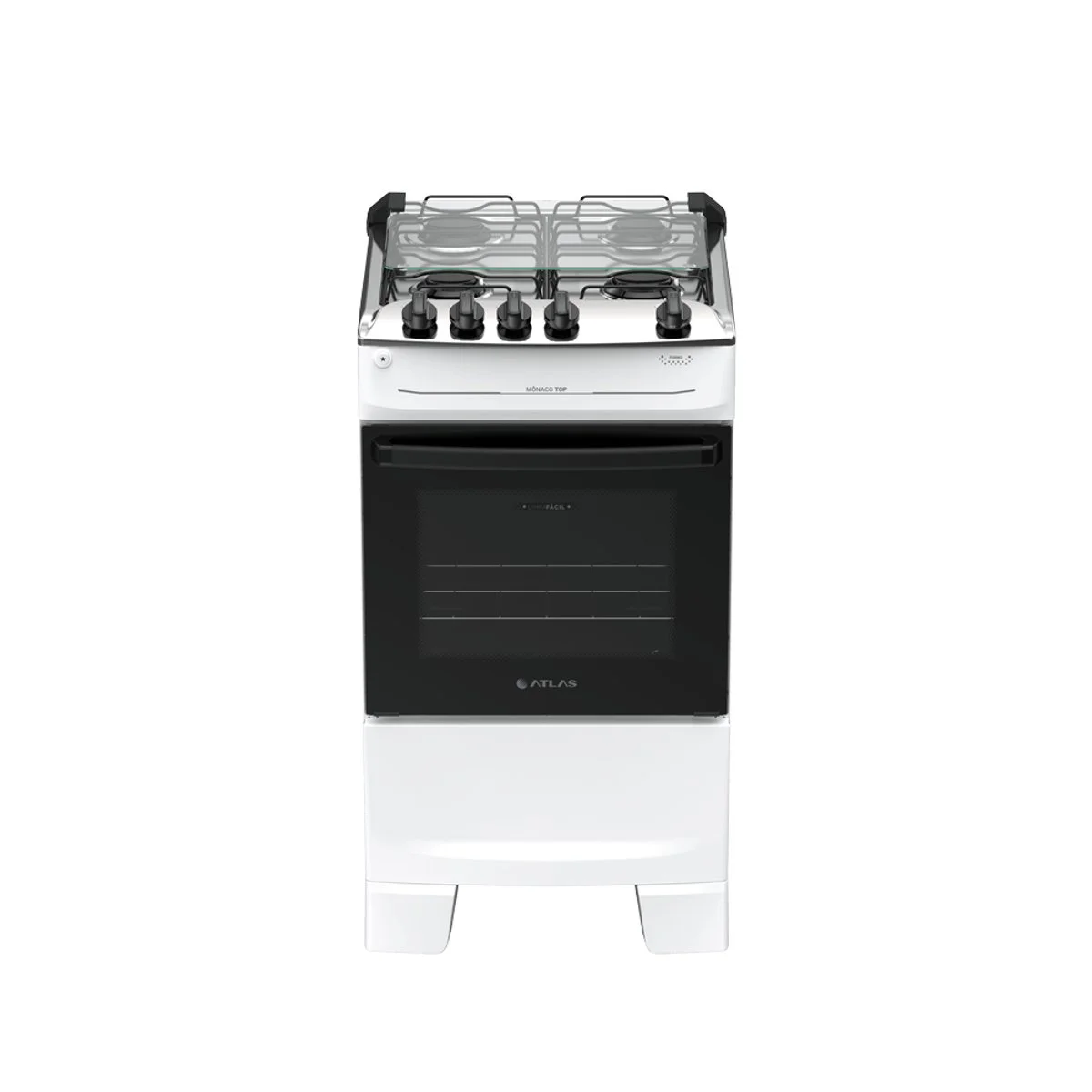 Fogão Atlas Mônaco Top 4 Bocas Branco Mesa Inox Bivolt - AP / MT