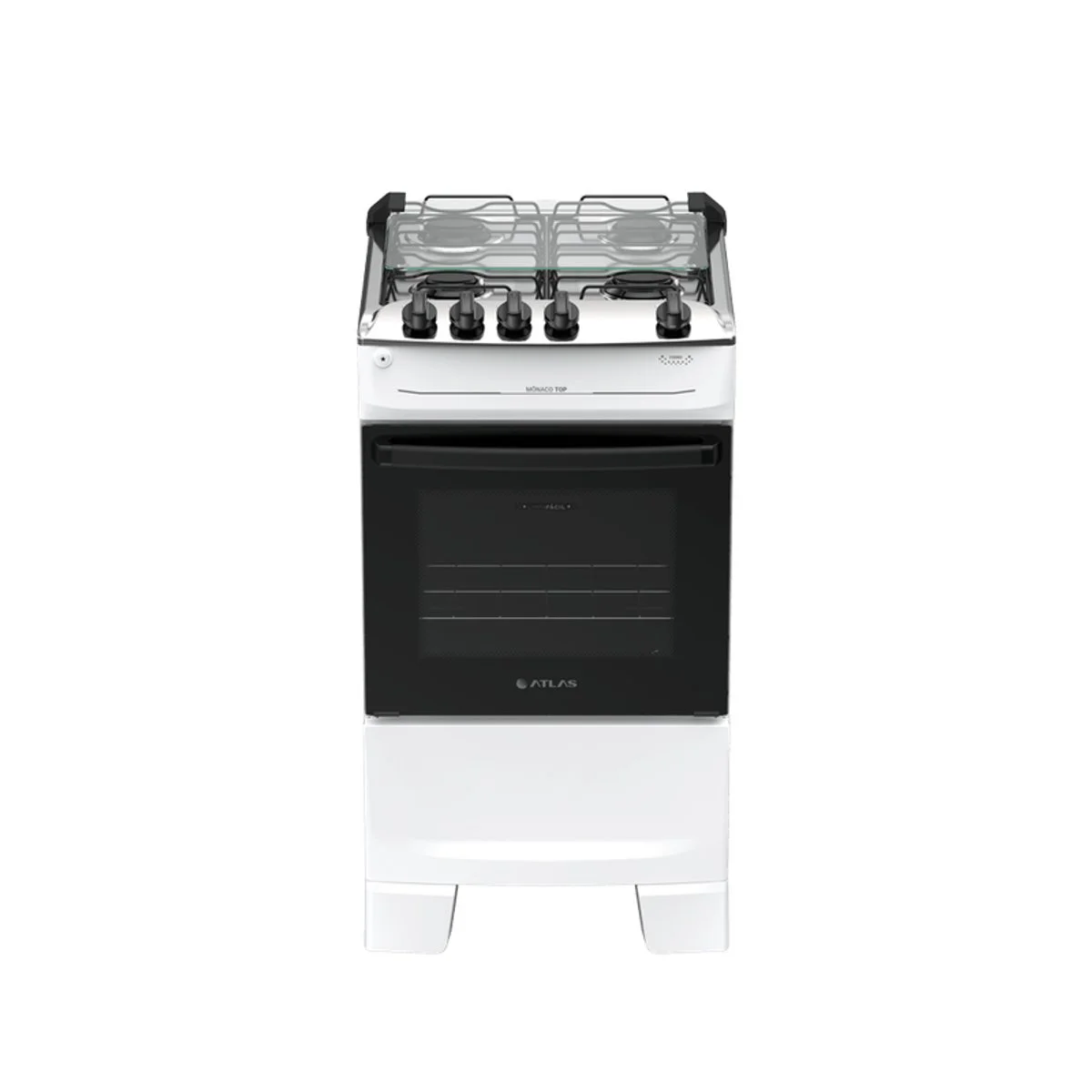 Fogão Atlas Mônaco Top 4 Bocas Branco Mesa Inox Bivolt - AP / MT