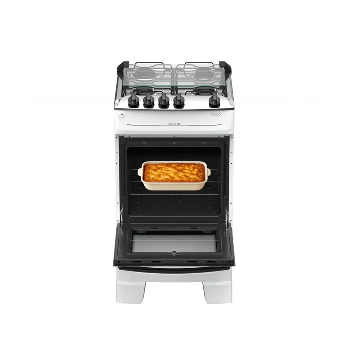 Fogão Atlas Mônaco Top 4 Bocas Branco Mesa Inox Bivolt - AP / MT