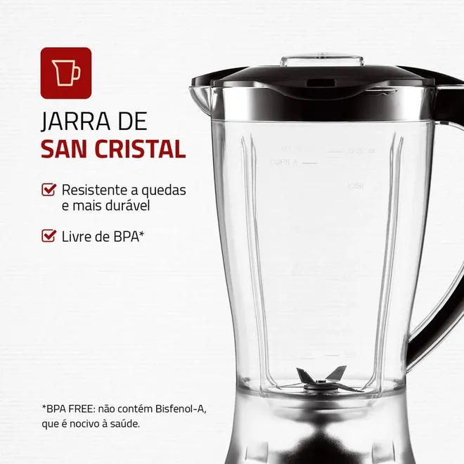 Liquidificador Mondial Power Black - Preto 127V AP / MT