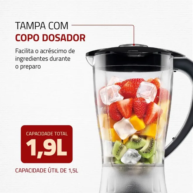 Liquidificador Mondial Power Black - Preto 127V AP / MT