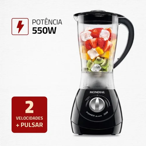 Liquidificador Mondial Power Black - Preto 127V AP / MT