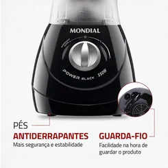 Liquidificador Mondial Power Black - Preto 127V AP / MT