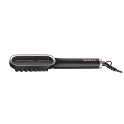 Escova Alisadora Mondial Black Rose EA-07 Bivolt Preto e Rose AP/MT
