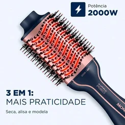 Escova Secadora Mondial InfraRed ES-01-IR 1200W Bivolt Azul e Rosê AP/MT