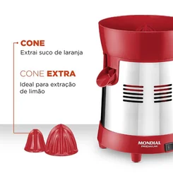 Extrator de Sucos Mondial Turbo Premium E-24 250W Red Vermelho/Inox Bivolt AP/MT
