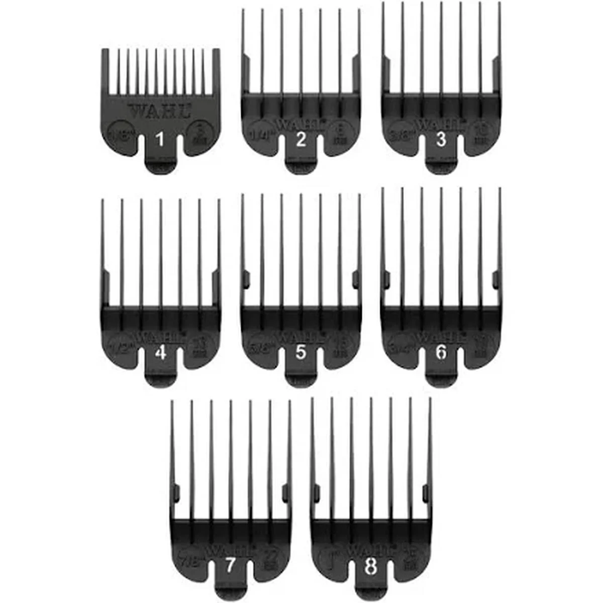 Kit de Pentes de Altura Wahl 1 a 8 para Máquina de Corte Preto AP/MT