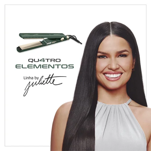 Prancha Alisadora 4 Elementos By Juliette Mondial P-JU-02 Bivolt Verde AP/MT