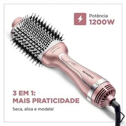 Escova Secadora e Alisadora Mondial By Juliette ES-JU-01 Golden Rose Bivolt 1200W AP/MT