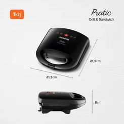 Sanduicheira e Grill Mondial Pratic SN-01 750W 127V Preto AP/MT