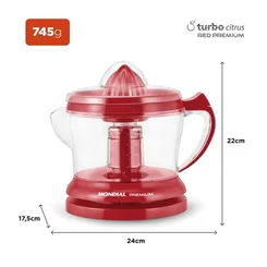 Espremedor de Frutas Mondial Premium E-23 Vermelho 1,25L 127V - AP / MT