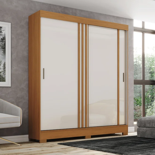 Roupeiro 2P 2G Briz Deslizantes B353 Flex – Cinamomo / Off White