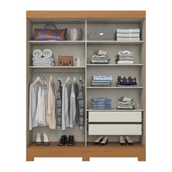 Roupeiro 2 Portas 2 Gavetas Deslizantes B353 Flex – Cinamomo/Off White - Briz