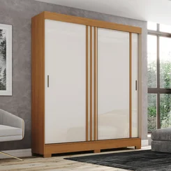 Roupeiro 2 Portas 2 Gavetas Deslizantes B353 Flex – Cinamomo/Off White - Briz