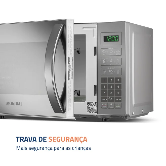 Micro-ondas Espelhado com Display Digital 21L MO-01-21-E Biv- Mondial