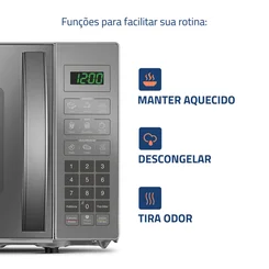 Micro-ondas Espelhado com Display Digital 21L MO-01-21-E Biv- Mondial
