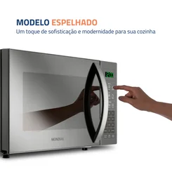 Micro-ondas Espelhado com Display Digital 21L MO-01-21-E Biv- Mondial