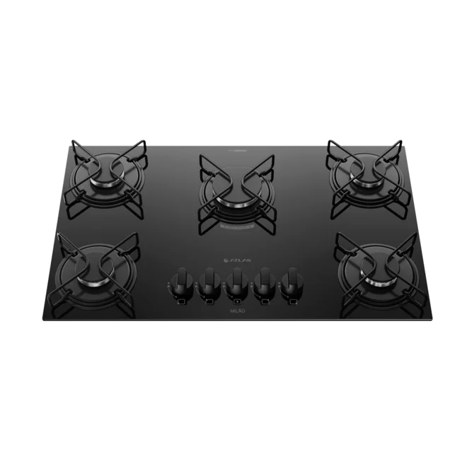 Fogão Cooktop 5b Gás Milão Preto Atlas