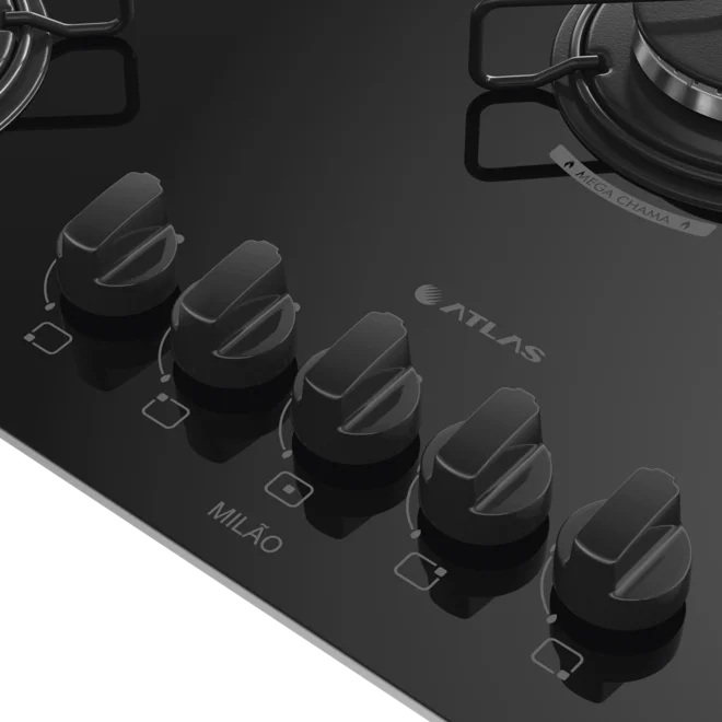 Fogão Cooktop 5b Gás Milão Preto Atlas