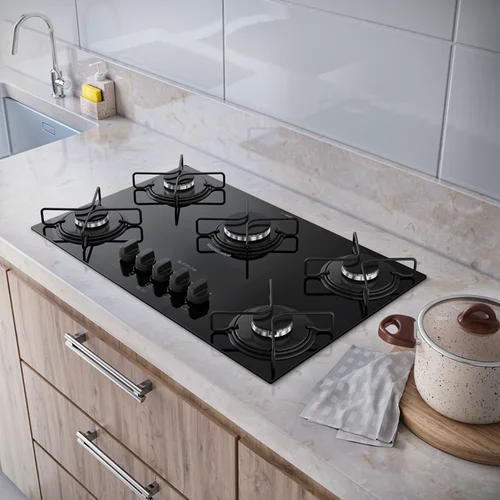 Fogão Cooktop 5b Gás Milão Preto Atlas