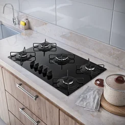 Fogão Cooktop 5b Gás Milão Preto Atlas