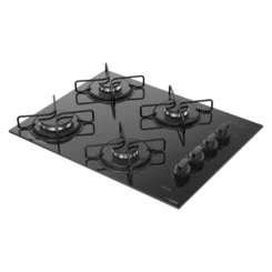 Fogão Cooktop 4 bocas Gás Milão Preto - Atlas
